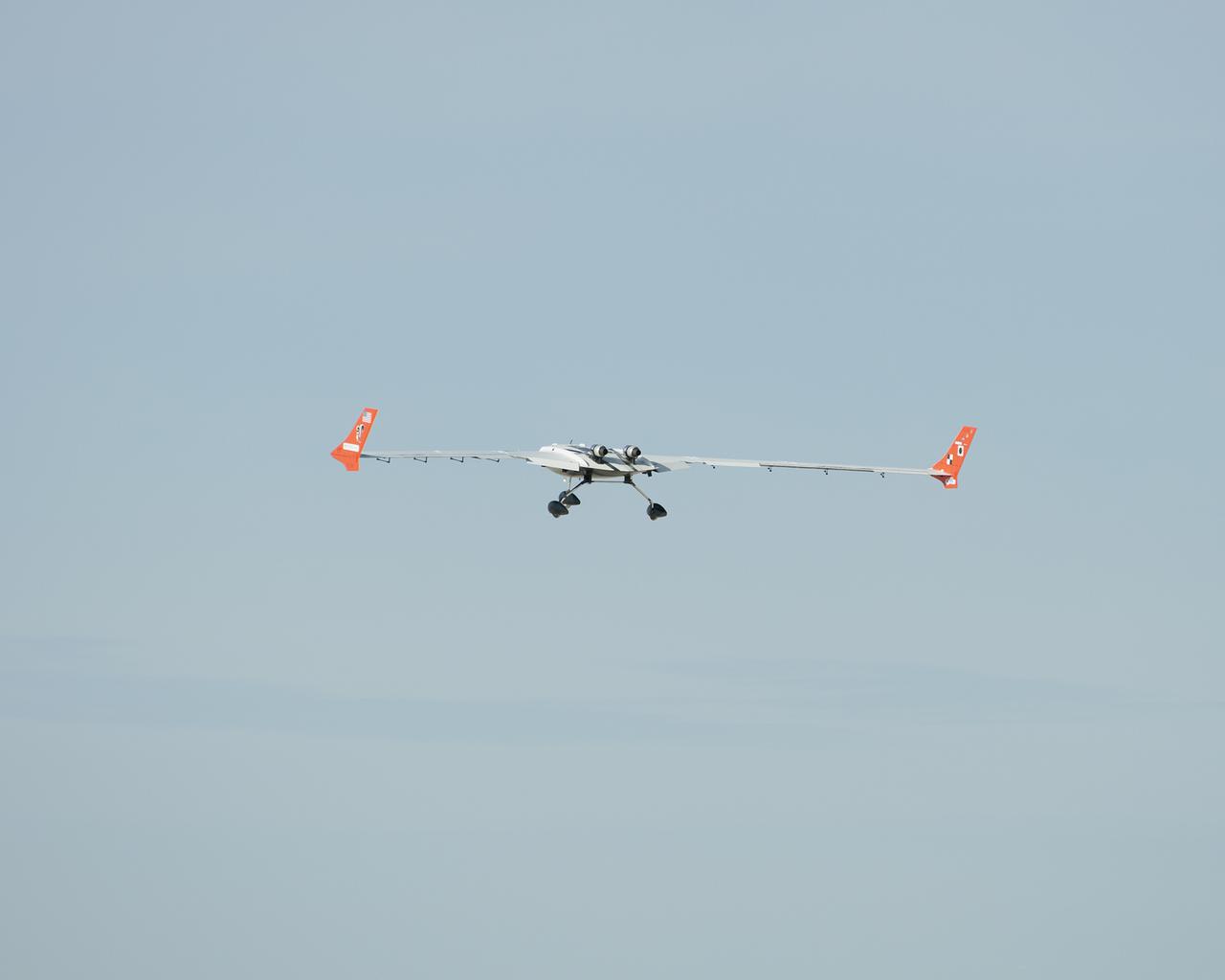 The X-56A takes off on its maiden flight from NASA Armstrong Flight Research Center, Edwards, California.