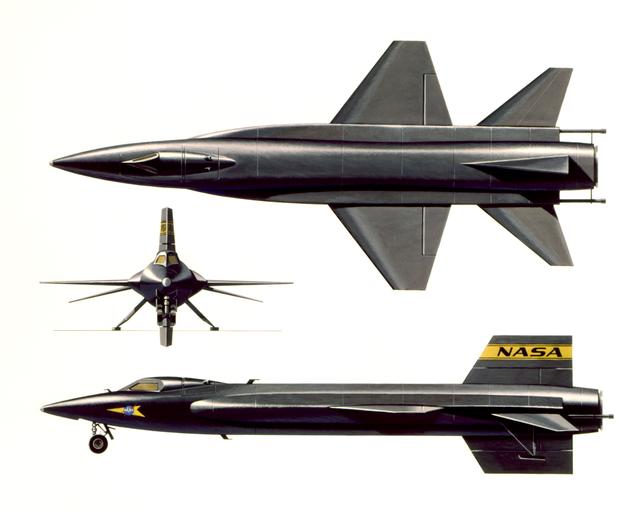 NASA image: Three view art of the North American X-15