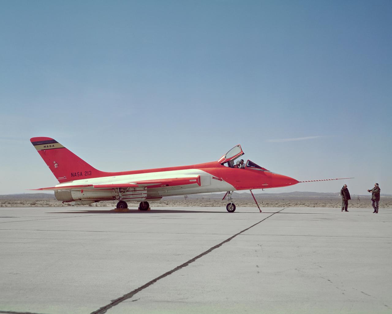 F5D Skylancer taxis in after a mission.