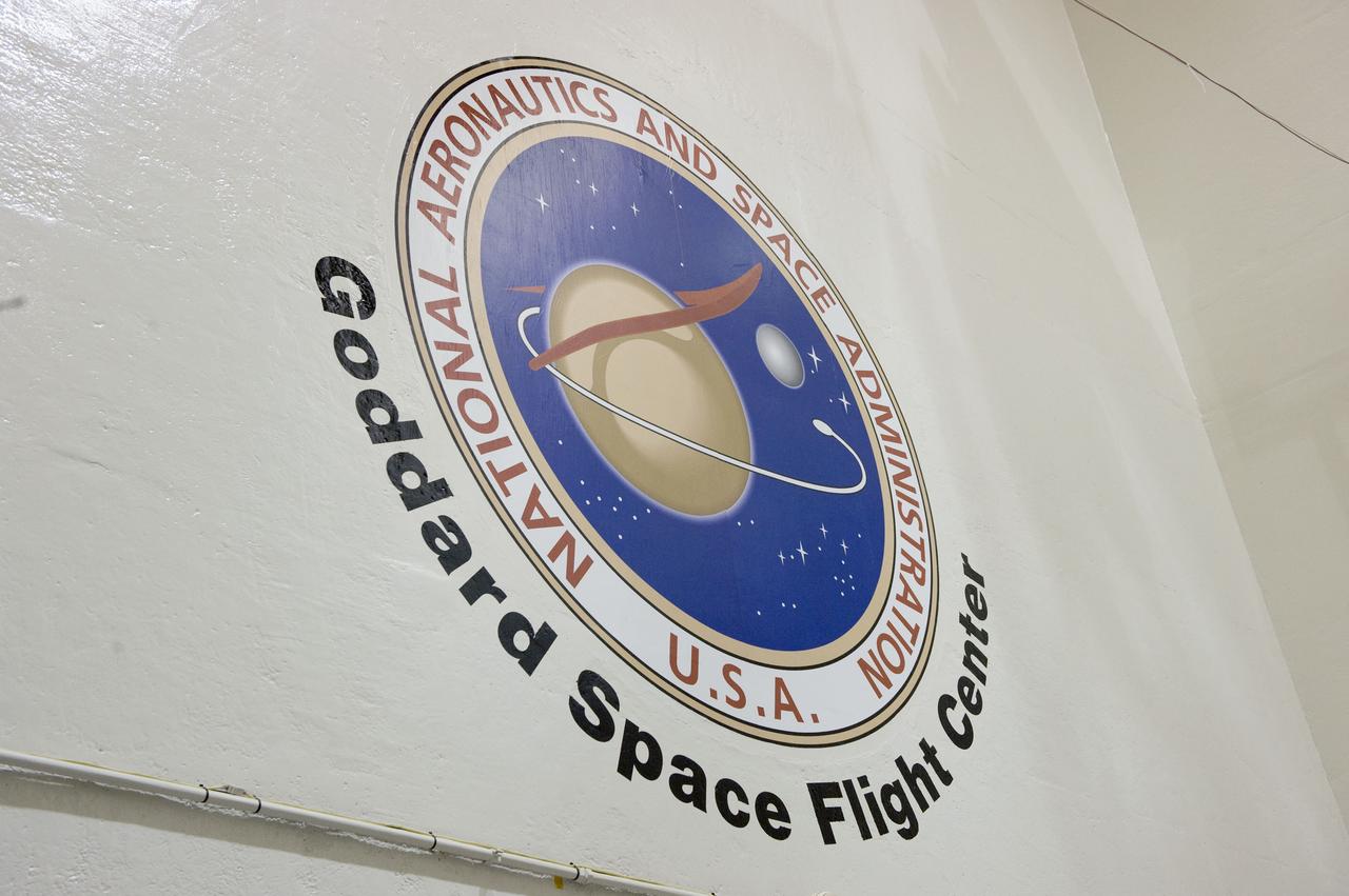 The NASA Administrator's Seal, painted onto the rear wall of the Acoustic Test Chamber at NASA's Goddard Space Flight Center in Greenbelt, Md.