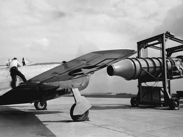 NASA image: Republic P-47G Thunderbolt Undergoes Ground Testing