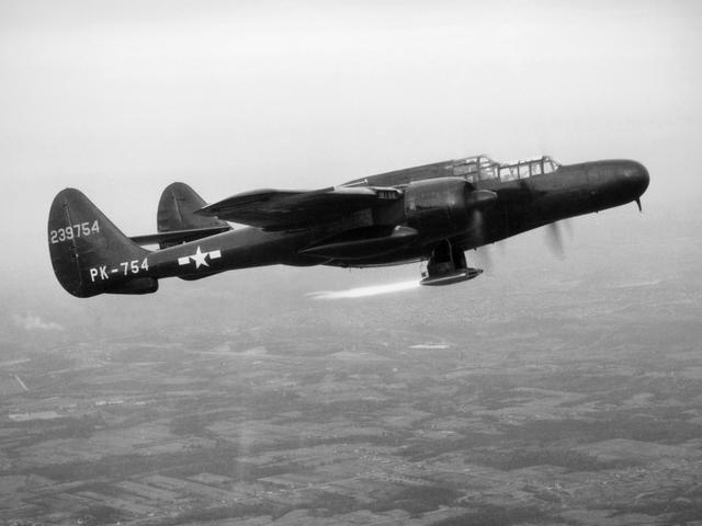NASA image: Northrop P-61 Black Widow Flight Testing a Ramjet