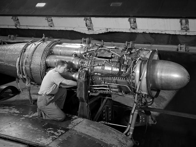 NASA image: General Electric TG-180 Turbojet in the Altitude Wind Tunnel