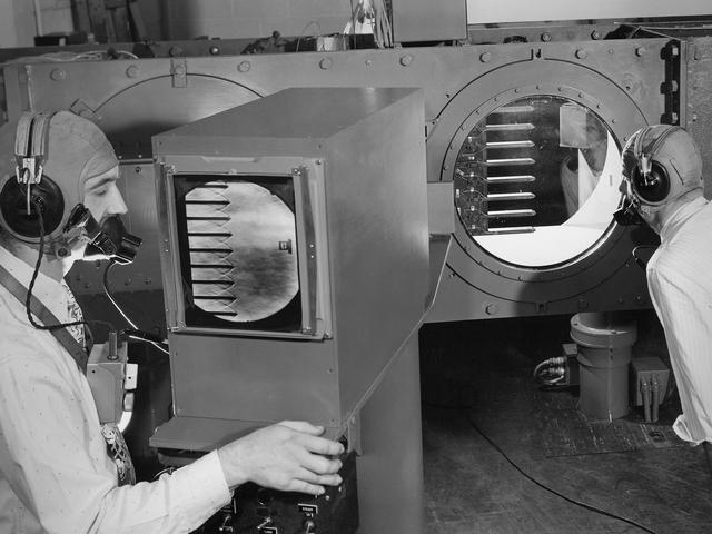 NASA image: NACA Engineers Calibrate the 2- by 2-Foot Supersonic Wind Tunnel