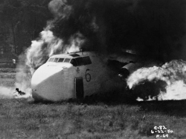 NASA image: NACA Study of Crash Fires with a Fairchild C-82 Packet