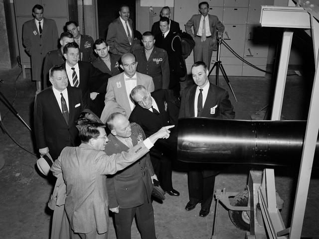 NASA image: Abe Silverstein Leads Tour of the 10- by 10-Foot Supersonic Wind Tunnel