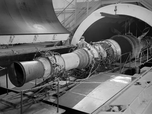 NASA image: Rolls Royce Avon RA-14 Engine in the Altitude Wind Tunnel