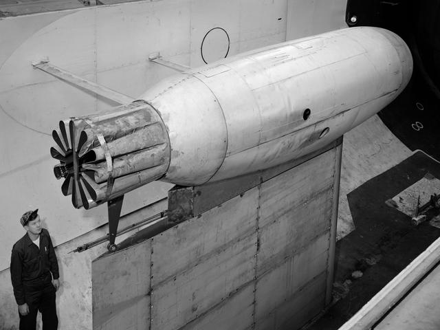 NASA image: Pratt and Whitney J57 with a Greatex Nozzle in the Altitude Wind Tunnel