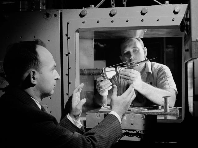 NASA image: Mercury Capsule Model in the 1- by 1-Foot Supersonic Wind Tunnel