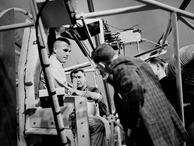 NASA image: John Glenn Prepares for a Test in the Multi-Axis Space Test Inertia Facility