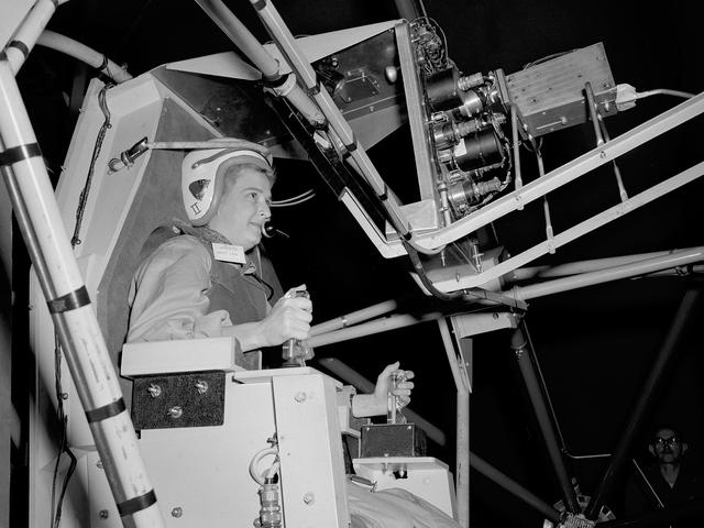 NASA image: Pilot Jerrie Cobb Trains in the Multi-Axis Space Test Inertia Facility