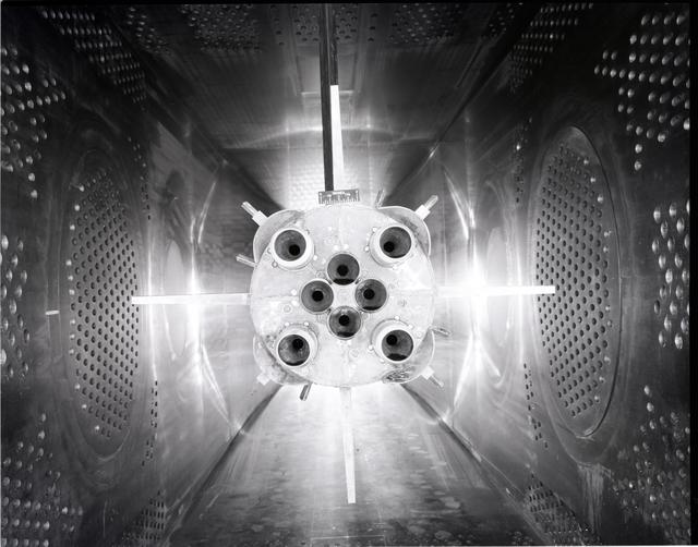 NASA image: APOLLO CONFIGURATION OF SATURN MODEL IN THE 8X6-FOOT SUPERSONIC 