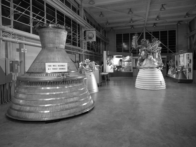 NASA image: Rocket Engines Displayed for 1966 Inspection at Lewis Research Center