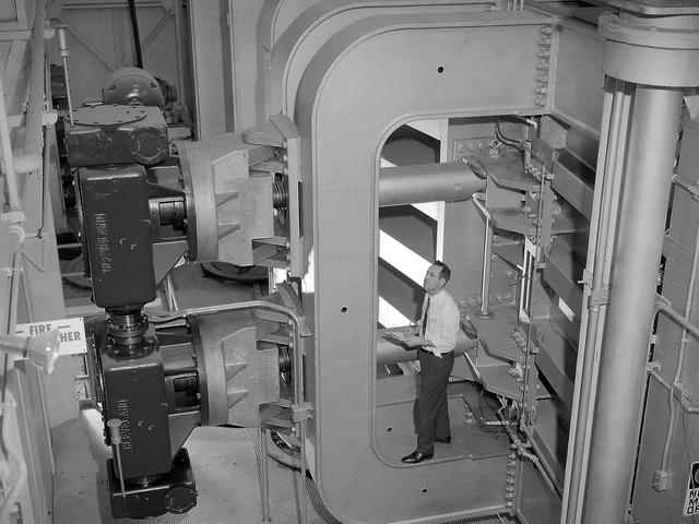 NASA image: Jacks on Exterior of the 10- by 10-Foot Supersonic Wind Tunnel