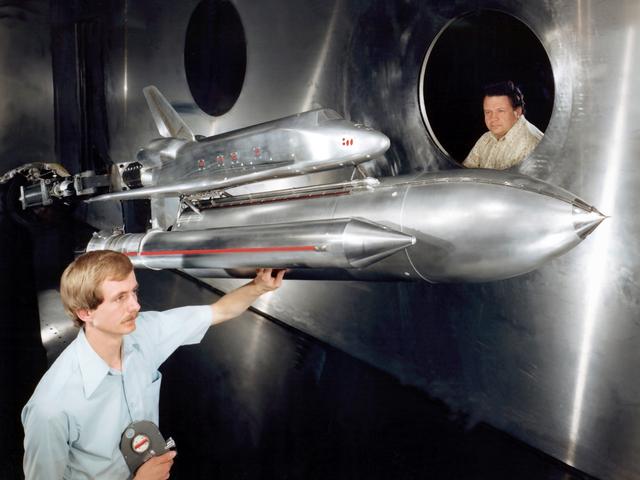 NASA image: Space Shuttle Pressure Data Model in the 10- by 10-Foot Supersonic Wind Tunnel