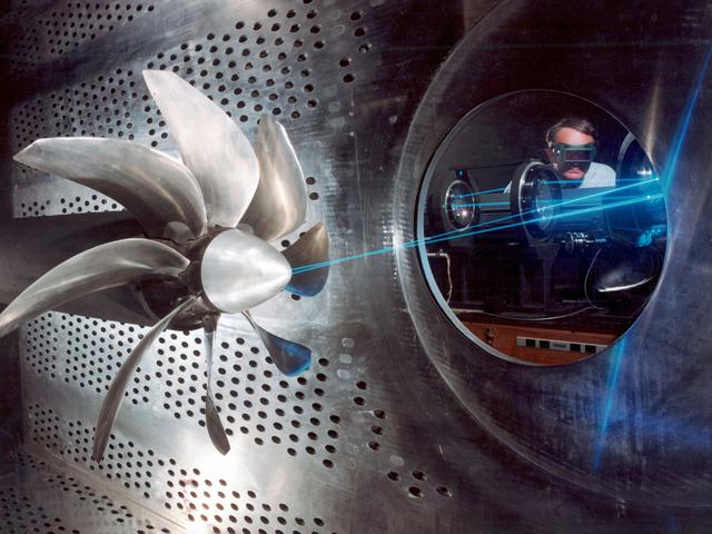 NASA image: Advanced Turboprop Model in the 8- by 6-Foot Supersonic Wind Tunnel