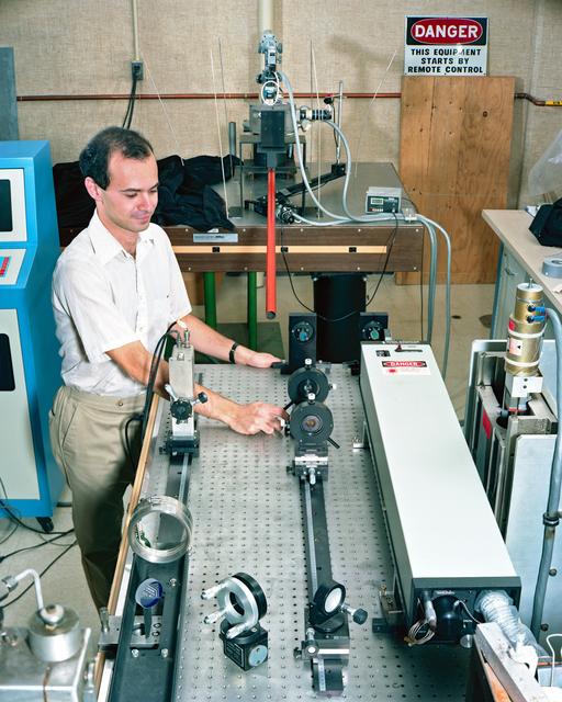 NASA image: LASER EXPERIMENT IN REAR PORTION OF CE-13 IN ENGINE RESEARCH ...