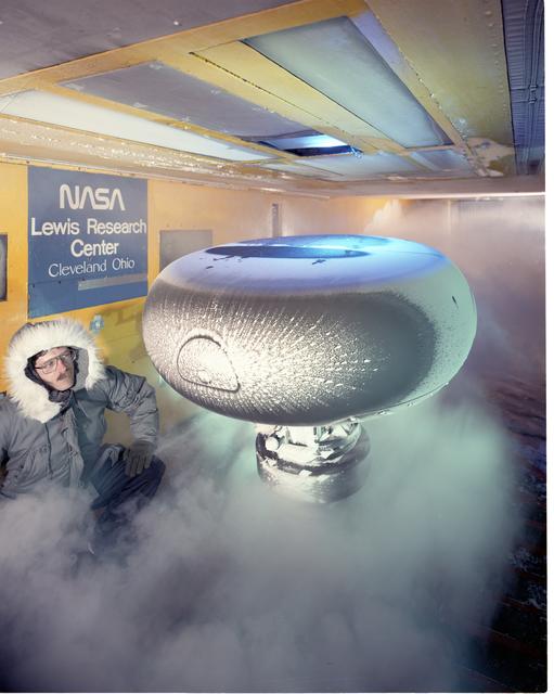 NASA image: LONG BOW MODEL DURING ICING TEST