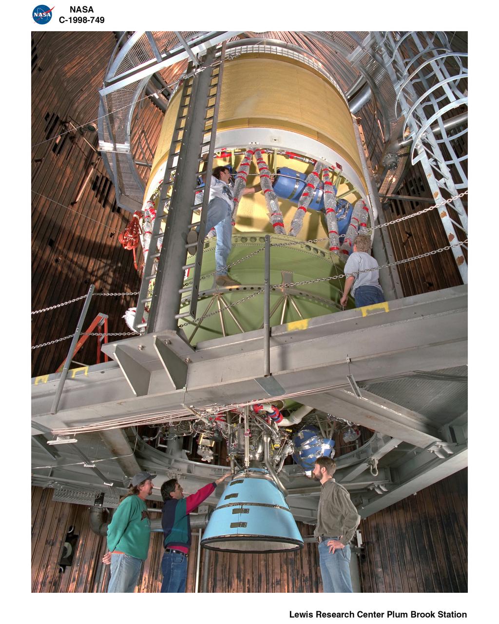 NASA PLUM BROOK B-2 X STAGE TEST ARTICLE AND TEAM PICTURES