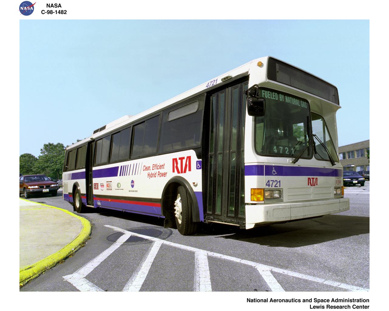HYBRID TURBINE ELECTRIC BUS AT THE RTA RAPID TRANSIT AUTHORITY CLEVELAND OHIO