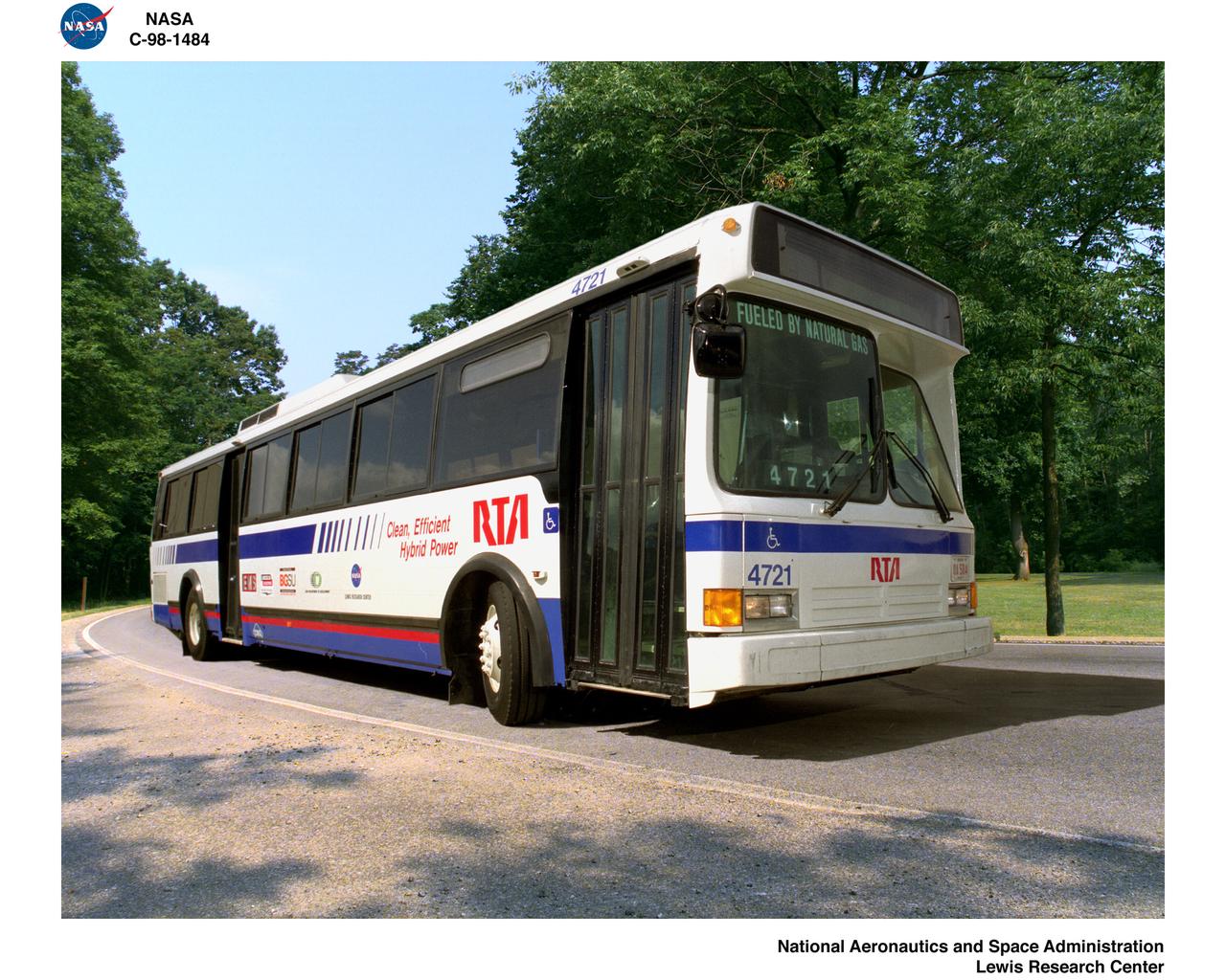 HYBRID TURBINE ELECTRIC BUS AT THE RTA RAPID TRANSIT AUTHORITY CLEVELAND OHIO