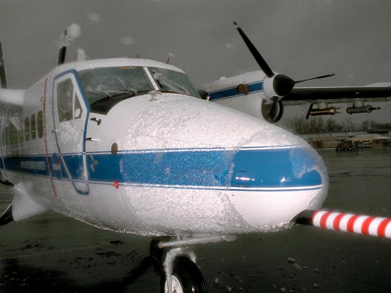Supercooled Large Droplet (SLD) icing encounter in the Twin Otter icing research aircraft.