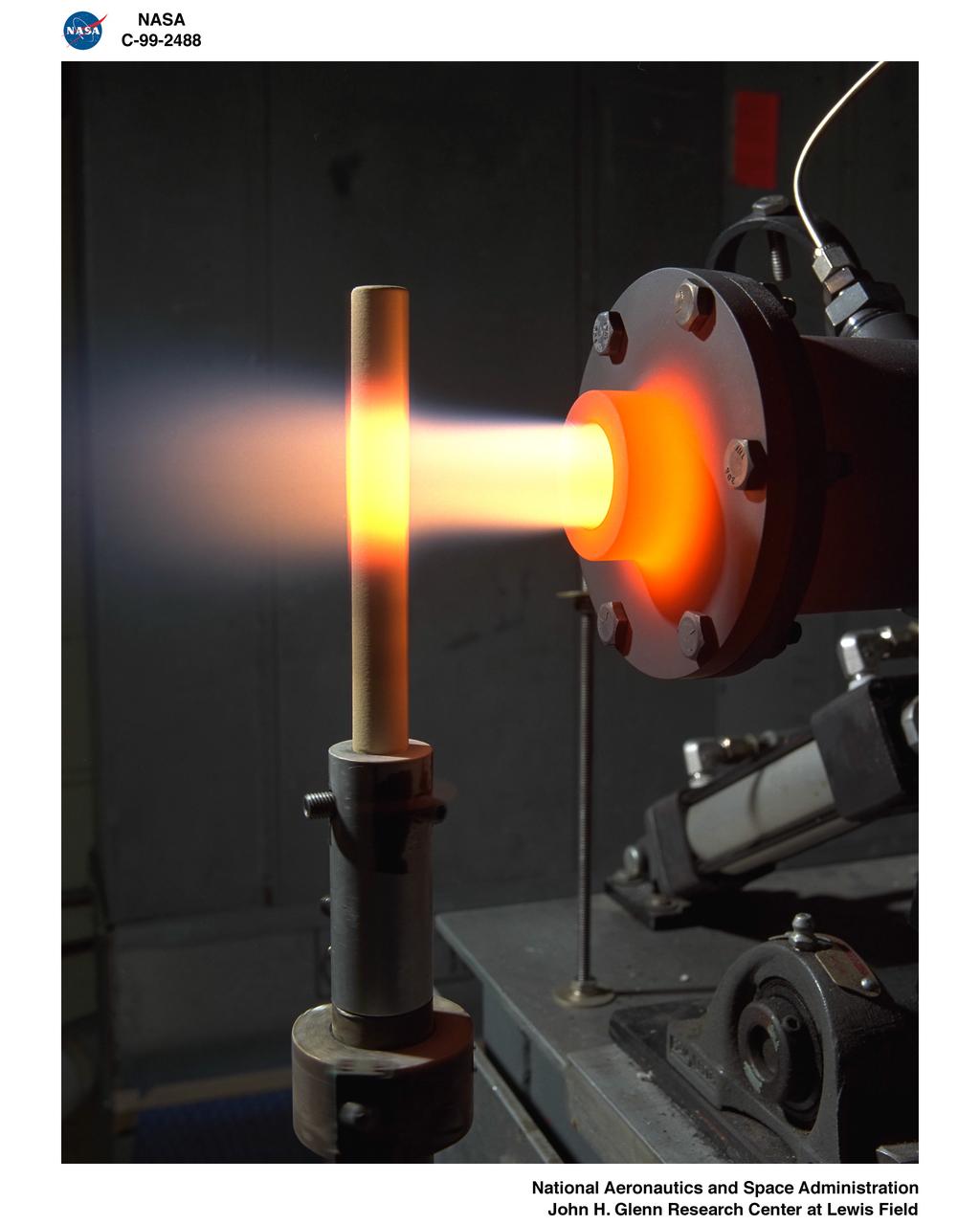 BURNER RIG TESTS IN BOTH HEATING AND COOLING POSITIONS - THERMAL BARRIER COATED SUPER ALLOY - HOT