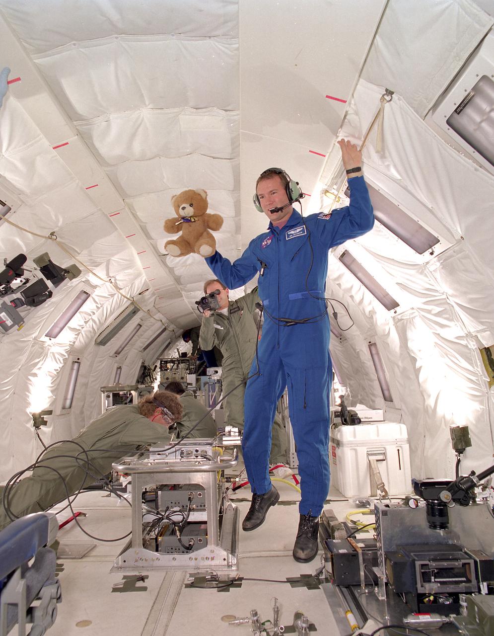 JIM WITHROW ON THE KC-135 AIRPLANE WITH BUCKEYE BEAR