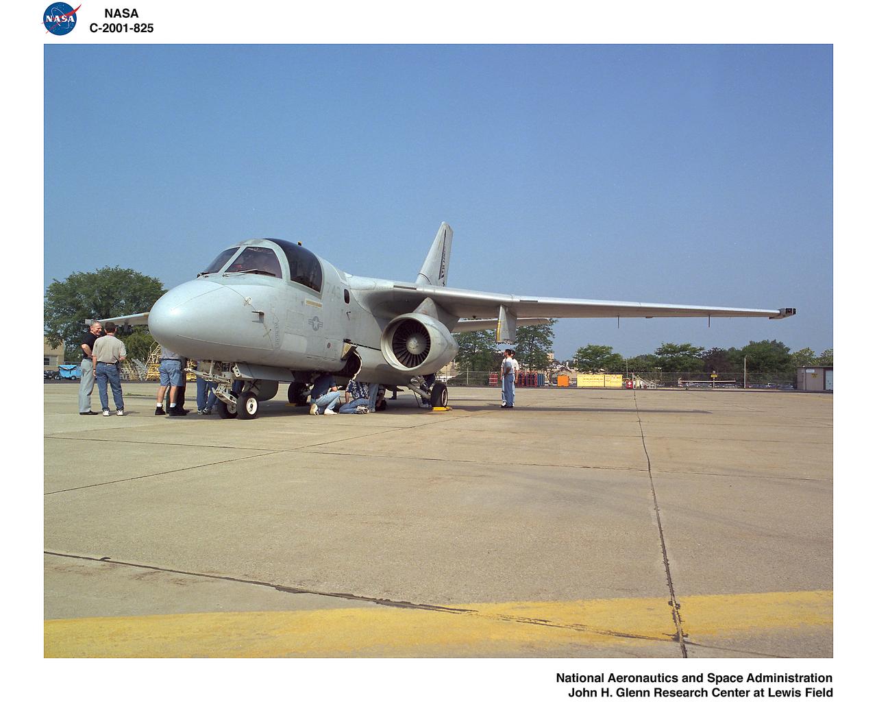 S3 VIKING NAVY JET AIRPLANE ON THE TARMAC AT NASA GLENN RESEARCH CENTER