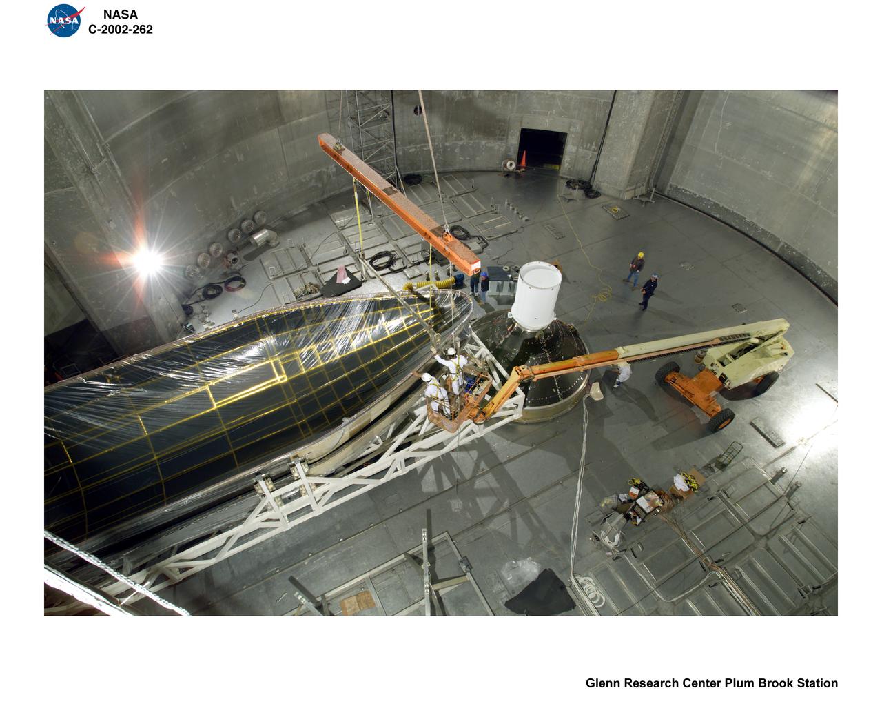 BOEING DELTA 4 SHROUD SEPARATION TEST IN SPACE POWER FACILITY AT NASA PLUM BROOK STATION