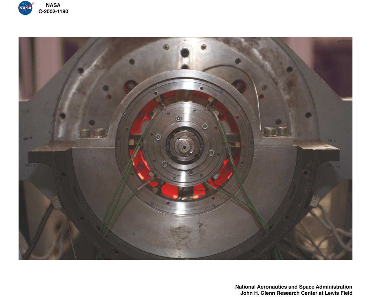 HIGH TEMPERATURE MAGNETIC BEARING TEST RIG AT 1000 DEGREES FARENHEIDT