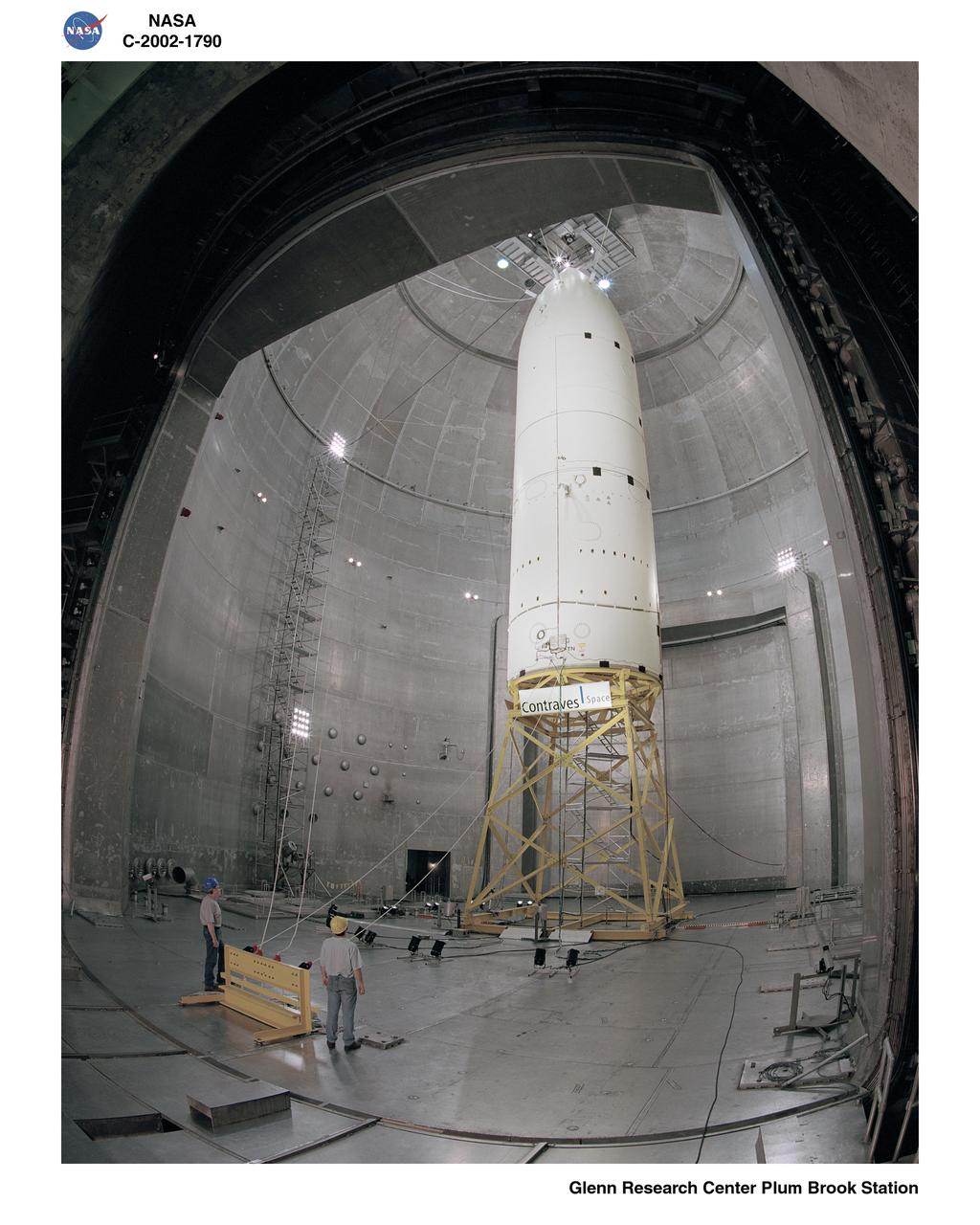 ATLAS V PAYLOAD FARING IN NASA PLUM BROOK STATION SPACE POWER FACILITY PRIOR TO SEPARATION TEST