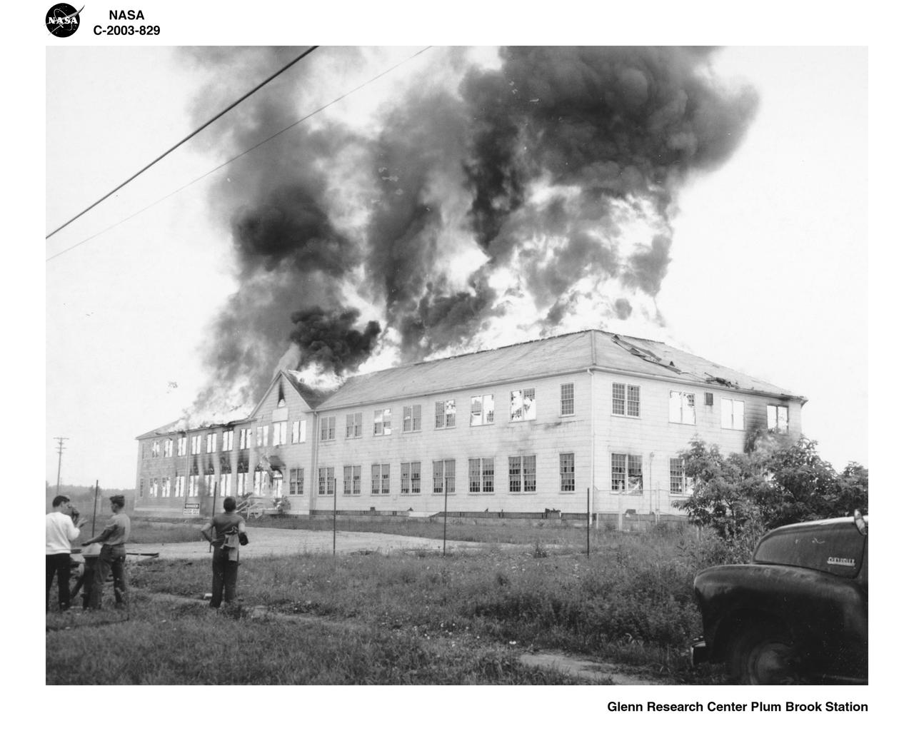PBOW - PLUM BROOK ORDNANCE WORKS BUILDINGS DEMOLISHED BY CONTROLLED FIRES - c1956