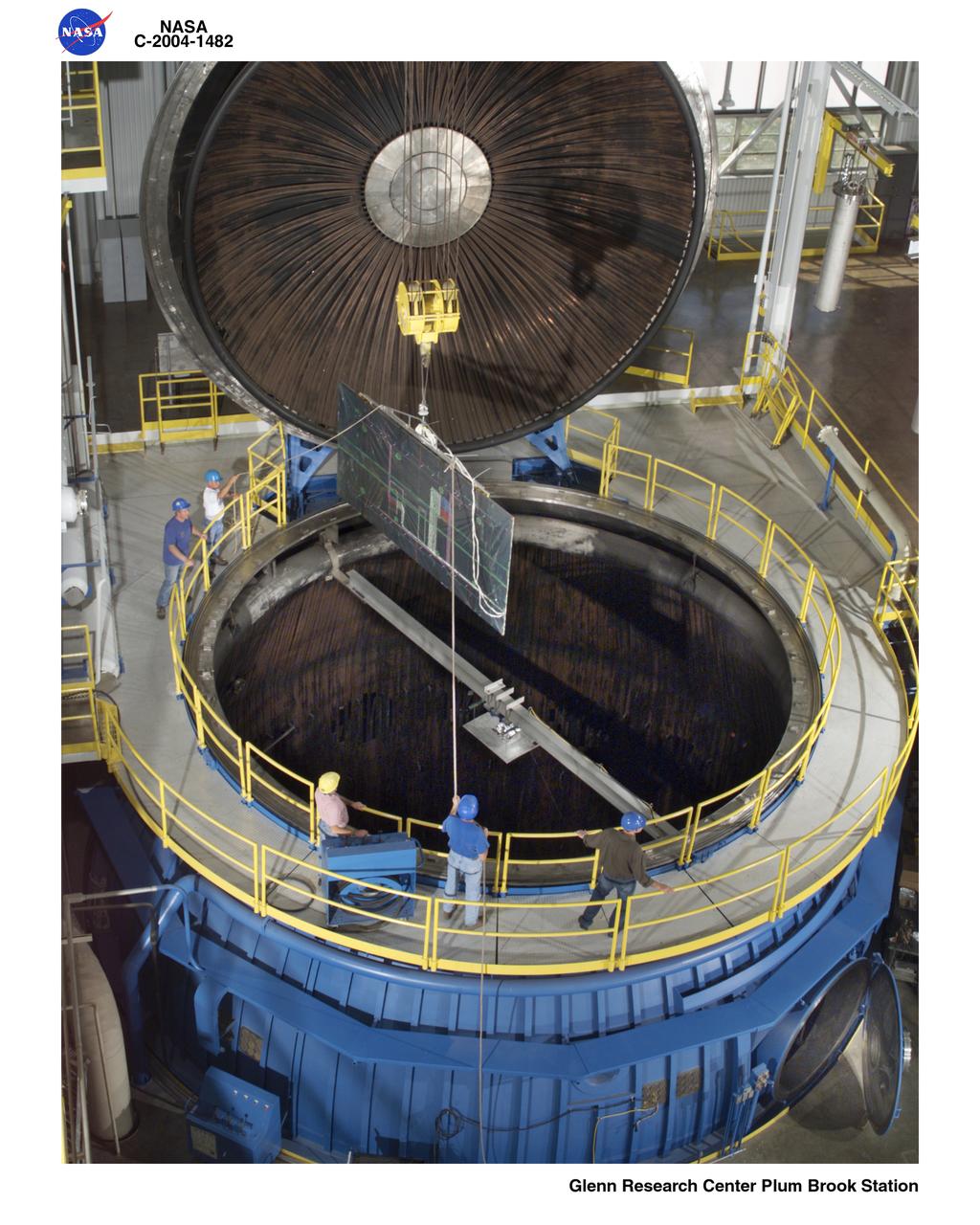 Solar array arc jet plume interaction test at B-2 facility at Plum Brook Station ( PB )