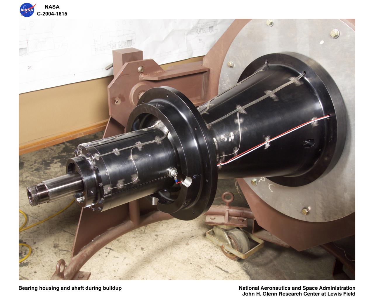 Ultra-Efficient Engine Technology  (UEET), Proof of Concept Compressor, Advanced Compressor Casing Treatment testing; bearing housing and shaft during build-up