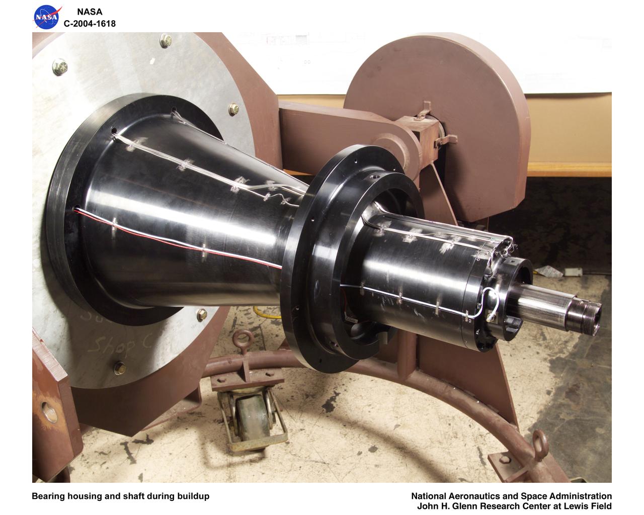 Ultra-Efficient Engine Technology  (UEET), Proof of Concept Compressor, Advanced Compressor Casing Treatment testing; bearing housing and shaft during build-up