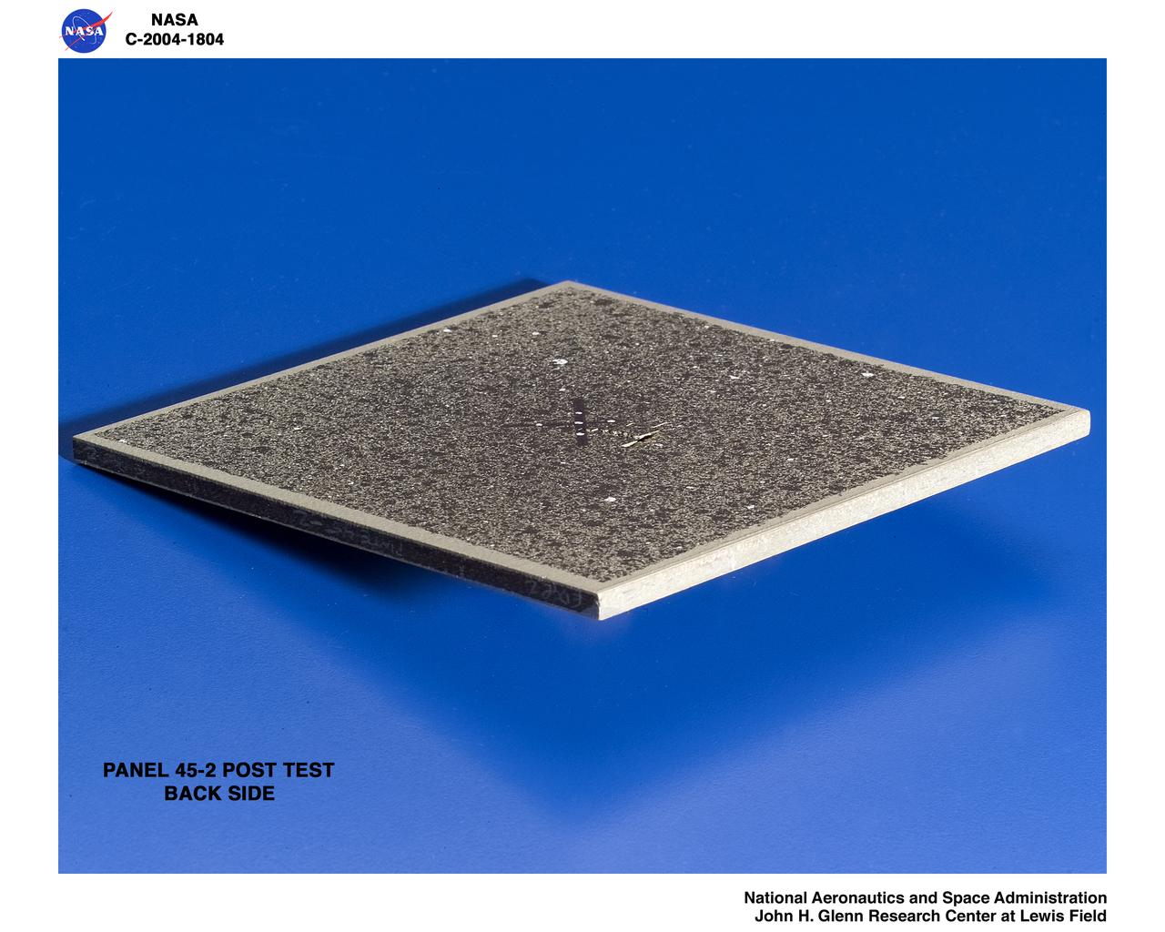 carbon/carbon fiber panels, panel 45-2 post test 90 degree ice impact