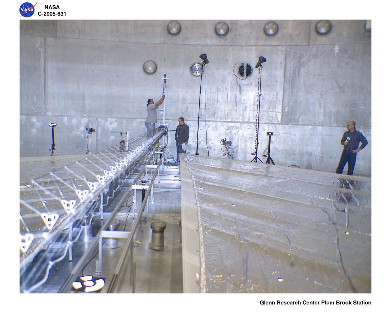 BTK Able 20 meter Solar Sail being deployed with all four sections for the first time. Solar sails are intended for deep space science missions.