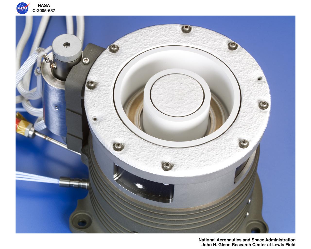 NASA - 77M prototype hall thruster built under the High Voltage Hall accelerator development project funded by the Science Mission Directorate ; potential use is propulsion for deep space science missions