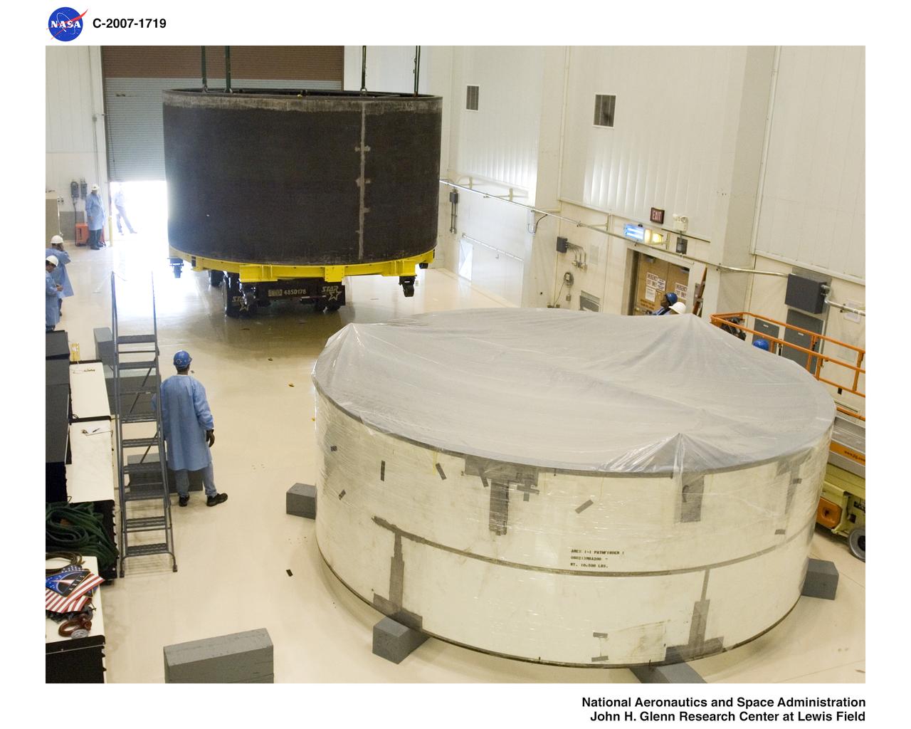 The PF2 segment is an engineering model used to verify the fligh design and the flight manufacturing procedures prior to the start of flight manufacturing. PF2 is also being used to verify the in house operational procedures.