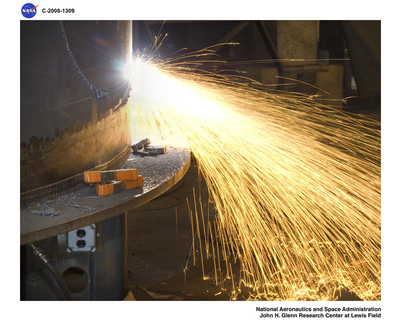 A port is cut into the side of the Ares 1-X,  IS-1 segment