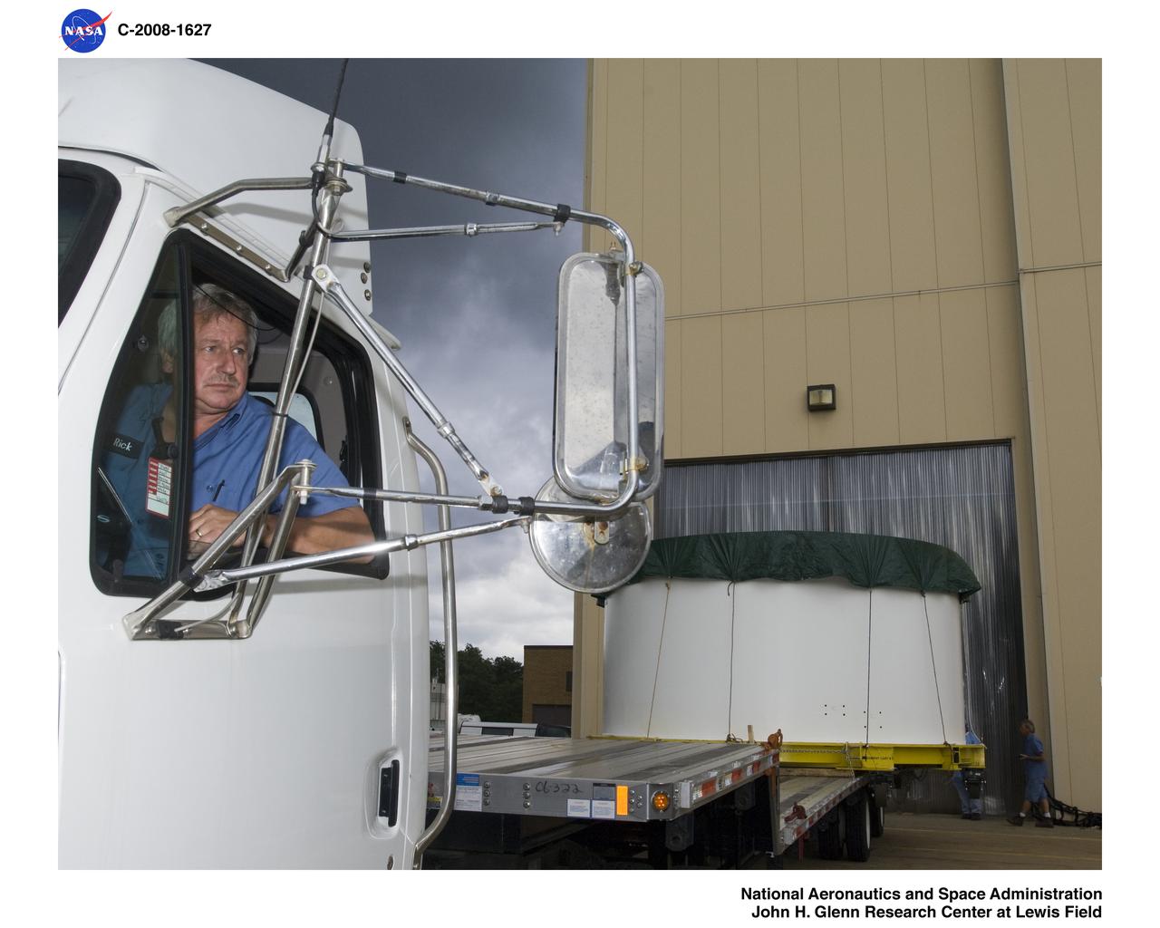 Ares 1-X SM segment being moved from Building 50 to Building 333