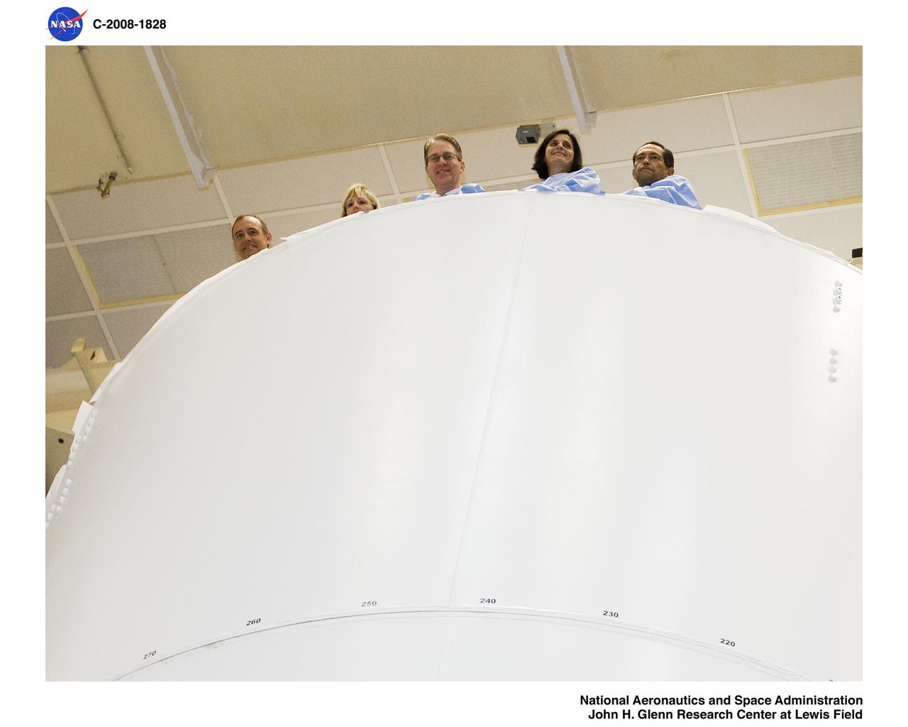 Tour of NASA Glenn's Ares 1-X Manufacturing Facility by NASA's Constellation Program Manager