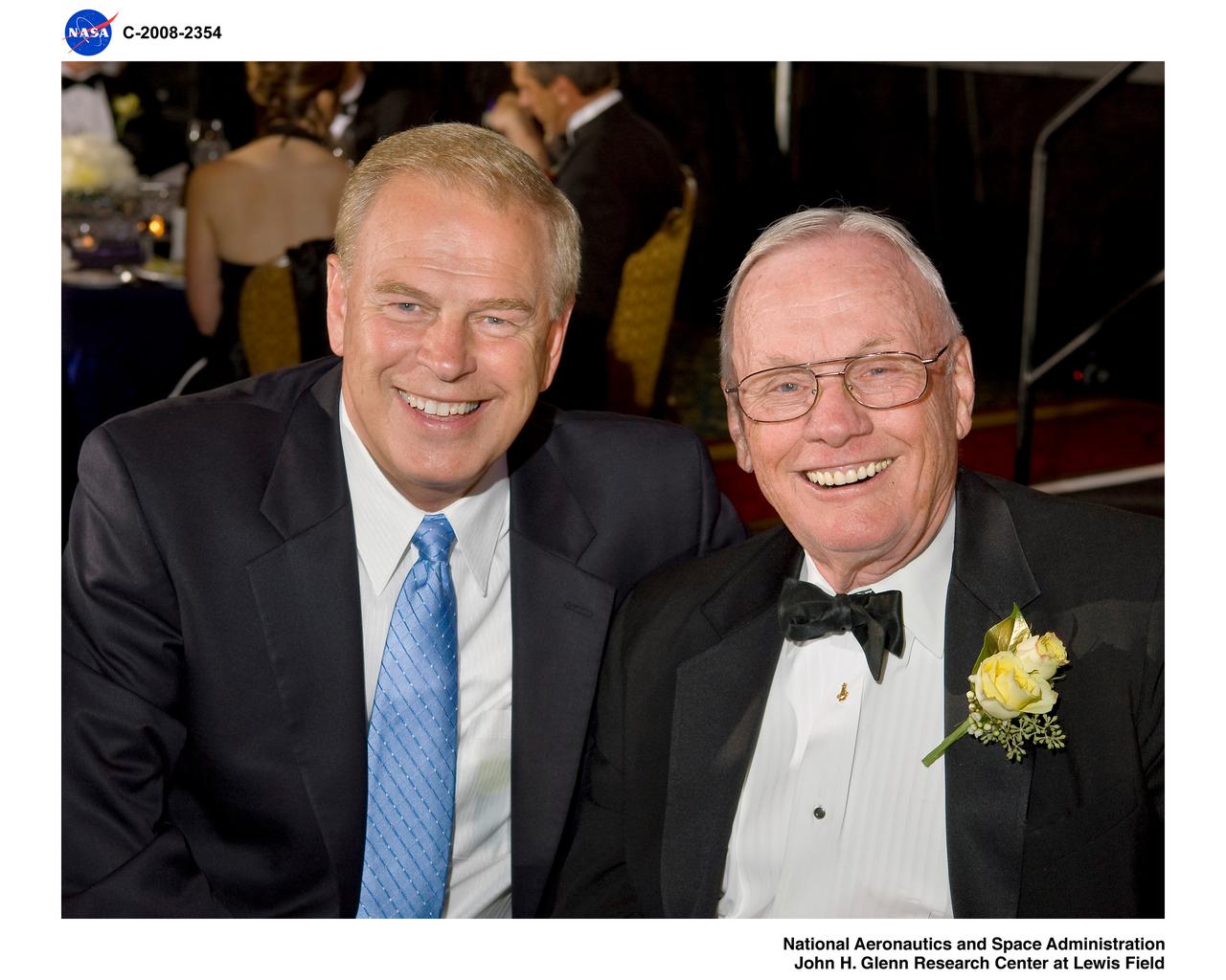 Ohio Governor Ted Strickland, Neal Armstrong at the NASA 50th Anniversary Gala Celebration - Ohio Astronaut Reunion