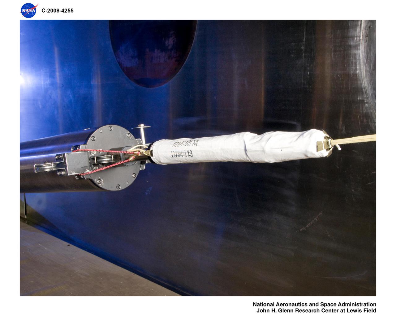 Mars Science Laboratory, MSL Flexible Canopy Test in the Glenn Research Center, 10x10 Supersonic Wind Tunnel