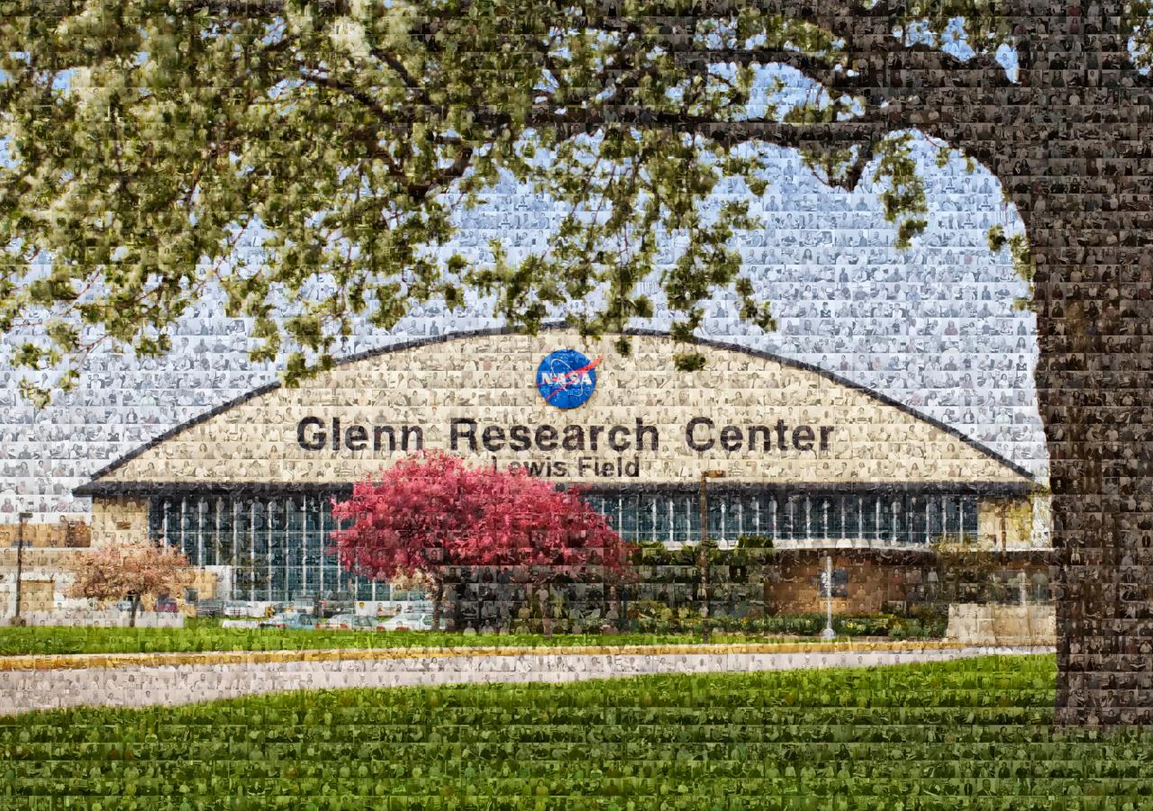 Over 2900 image tiles were used to assemble this mosaic image.  Photographers photographed employees in their work areas, on the street and in public areas of every building on the Center to capture as many employees as possible.  The final image was printed on a poster to commemorate NASA's 50th Anniversary on October 1, 2008.
