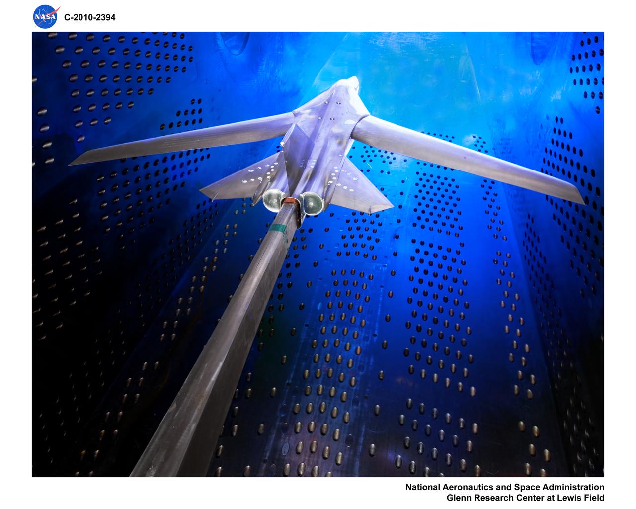 Facility Aerodynamic Validation and Operational Research (FAVOR) aircraft model hardware in 8x6 Supersonic Wind Tunnel (SWT)