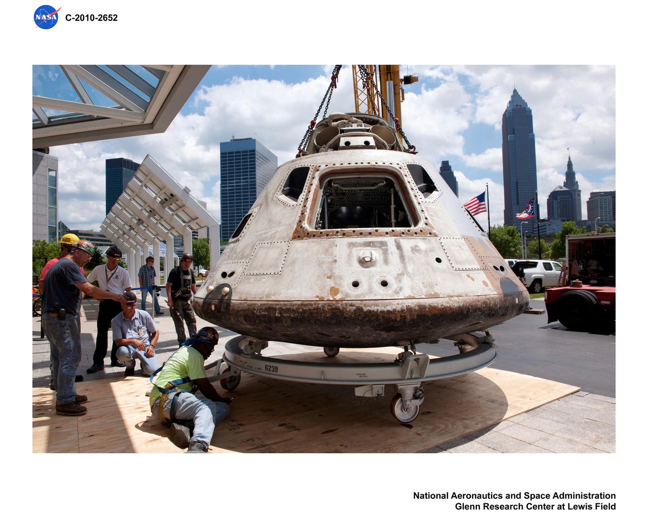 Skylab 3 Command Module being relocated to the Great Lakes Science Center in Cleveland Ohio