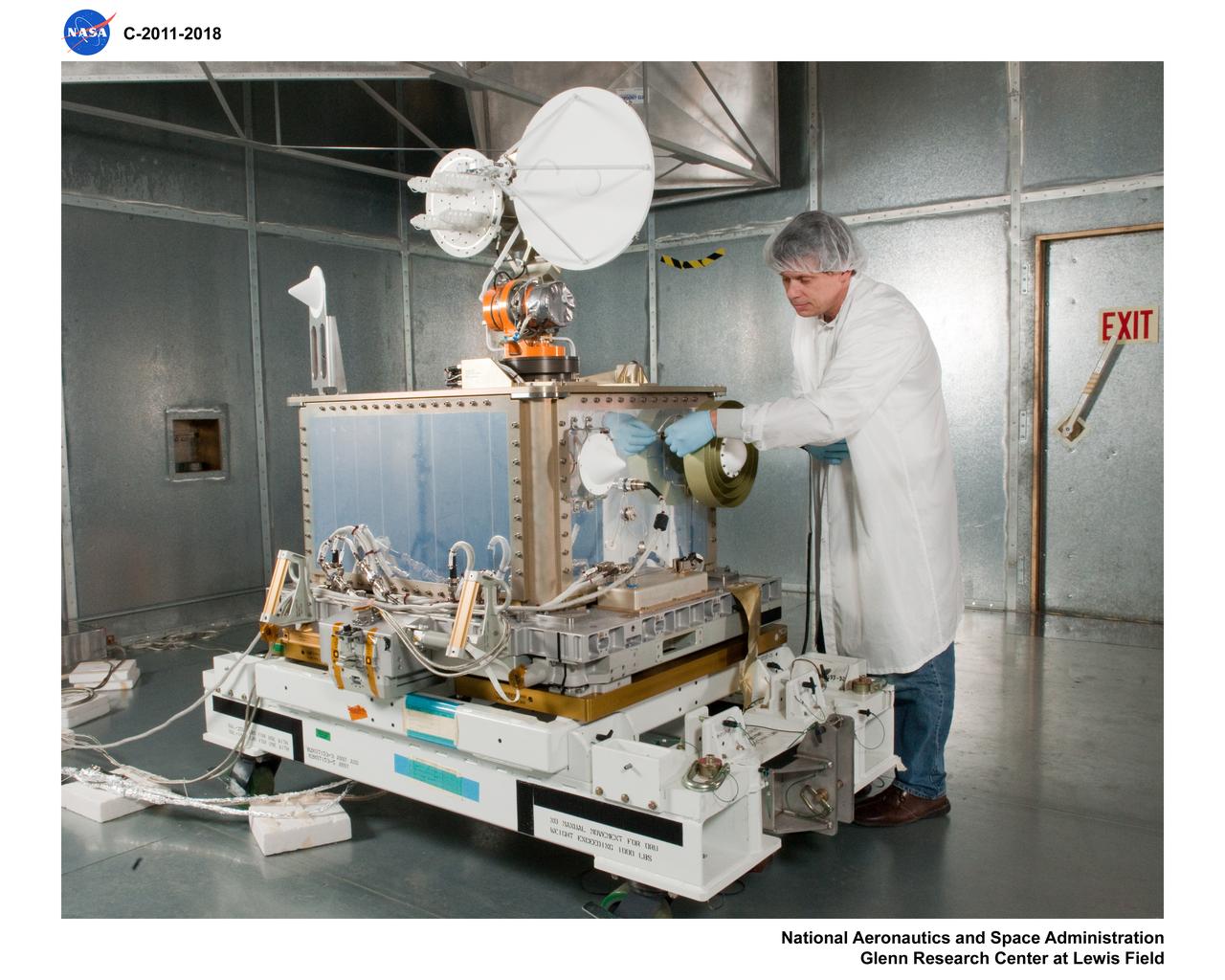 Communications, Navigation, and Network Reconfigurable Test-bed, CoNNeCT hardware in the Electromagnetic Interferance, EMI, Laboratory