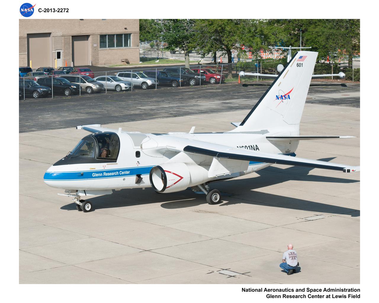 Lockheed S-3B Vikig Aircraft prepares for departure during testing in support of the Unmanned Aircraft Communications Project
